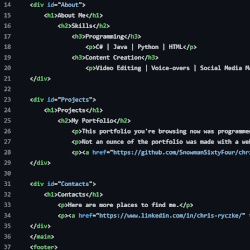 The source code of the portfolio.